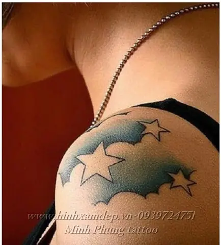 20- Xäm Hã¬nh Ngã´i Sao Vã Mã¢y.
