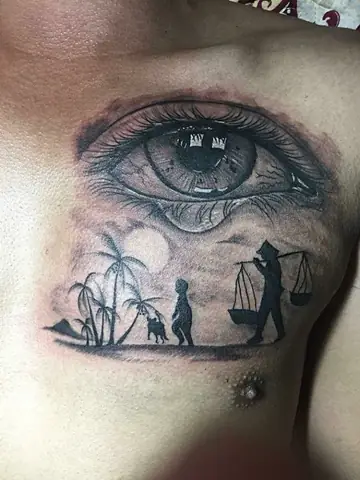 Hình Xăm Ý Nghĩa Gia Đình Ở Ngực Nhỏ