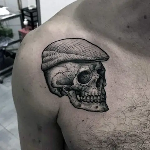 Hình Xăm Đầu Lâu Ở Ngực Nhỏ