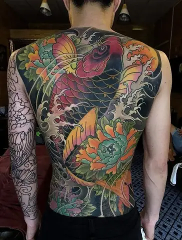 Hình Xăm Nhật Cổ Hoa Mẫu Đơn