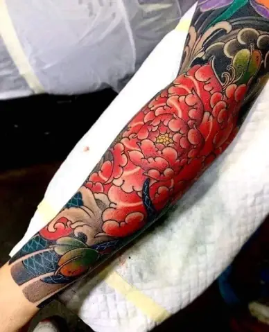 Hình Xăm Nhật Cổ Hoa Mẫu Đơn