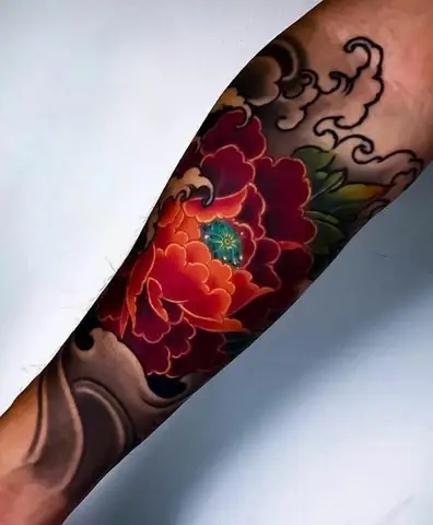 Hình Xăm Nhật Cổ Hoa Mẫu Đơn