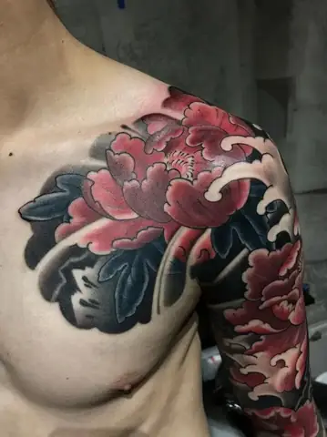 Hình Xăm Nhật Cổ Hoa Mẫu Đơn