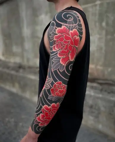 Hình Xăm Nhật Cổ Hoa Mẫu Đơn