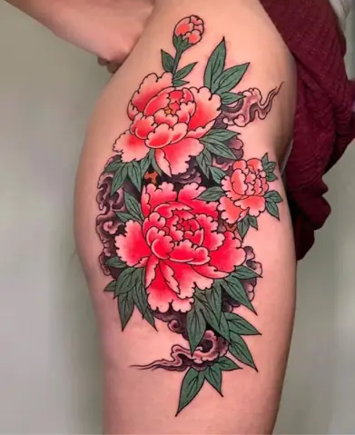 Hình Xăm Nhật Cổ Hoa Mẫu Đơn
