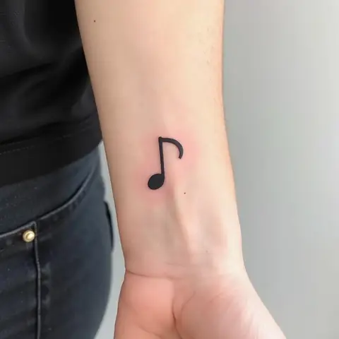 Hình Xăm Nốt Nhạc Đơn Giản Ở Cổ Tay Thể Hiện Tình Yêu Âm Nhạc Và Đam Mê Nghệ Thuật