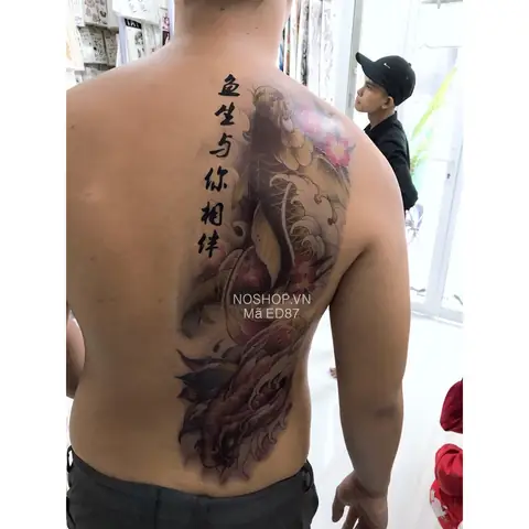 Hình Ảnh Cho Hình Xăm Cá Chép Mặt Quỷ Nửa Lưng: