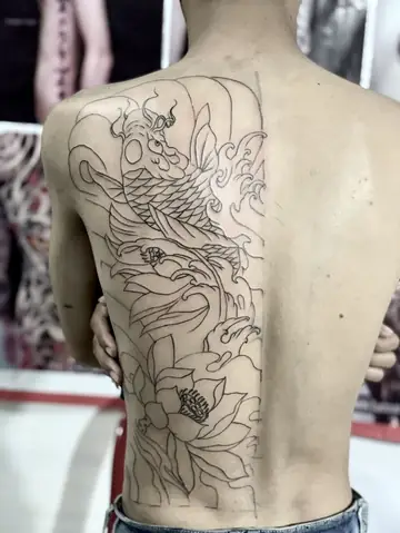 Hình Ảnh Cho Hình Xăm Cá Chép Mặt Quỷ Nửa Lưng: