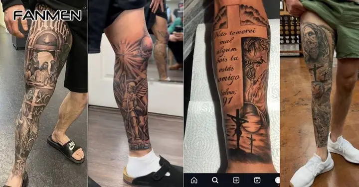 Religious Leg Tattoo (hình Xăm Tôn Giáo)