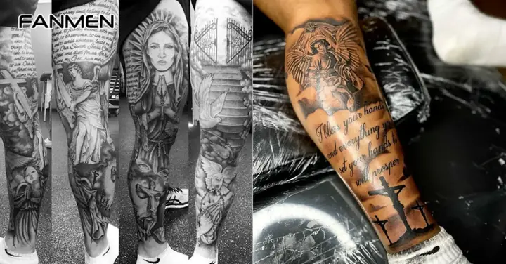 Religious Leg Tattoo (hình Xăm Tôn Giáo)