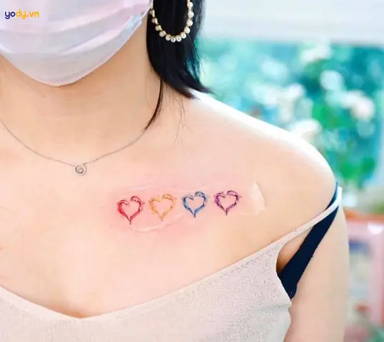 Hình Xăm Ở Ngưc Cho Nữ Mini Hình Trái Tim
