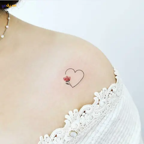 Hình Xăm Ở Ngưc Cho Nữ Mini Hình Trái Tim