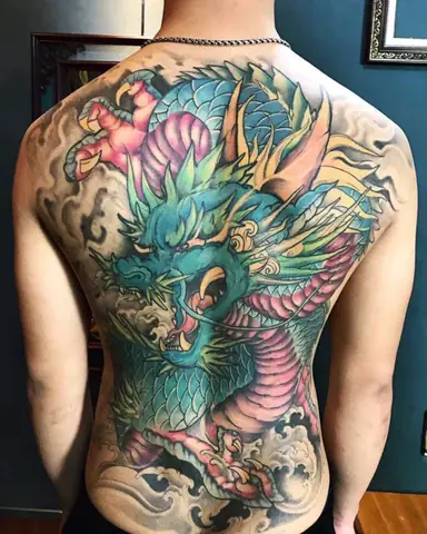 Hình Xăm Rồng Xanh