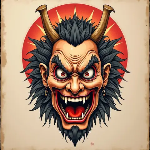 Các Mẫu Thiết Kế Hình Xăm Samurai Mặt Quỷ Full Lưng Phổ Biến Và Độc Đáo