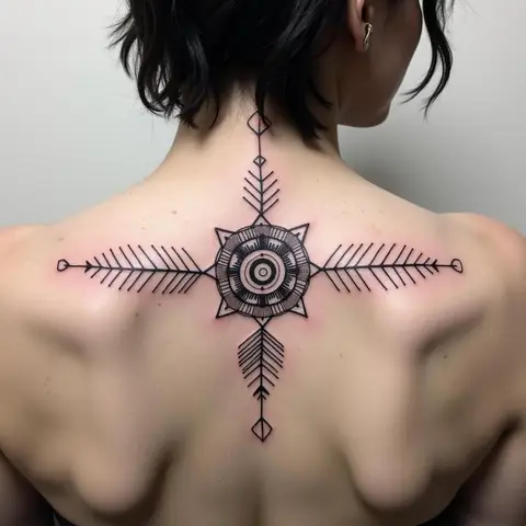 Hình Xăm Sau Lưng Ace Phong Cách Hình Học (geometric)