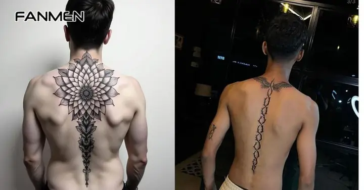 Hình Xăm Ở Lưng Cho Nam Dọc Cột Sống