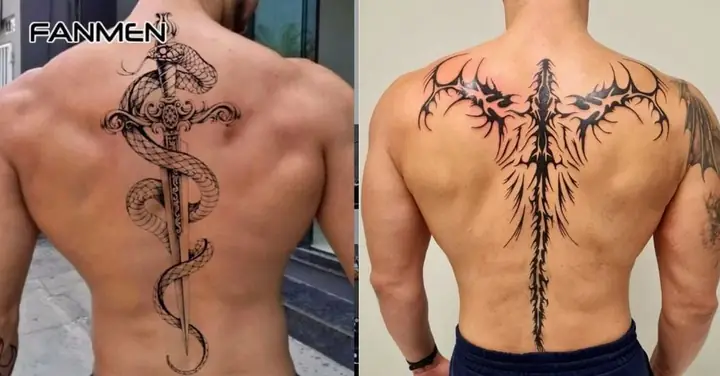 Hình Xăm Ở Lưng Cho Nam Dọc Cột Sống