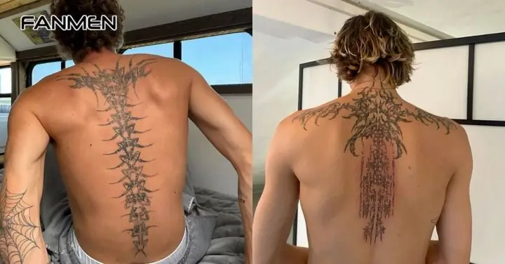 Hình Xăm Ở Lưng Cho Nam Dọc Cột Sống