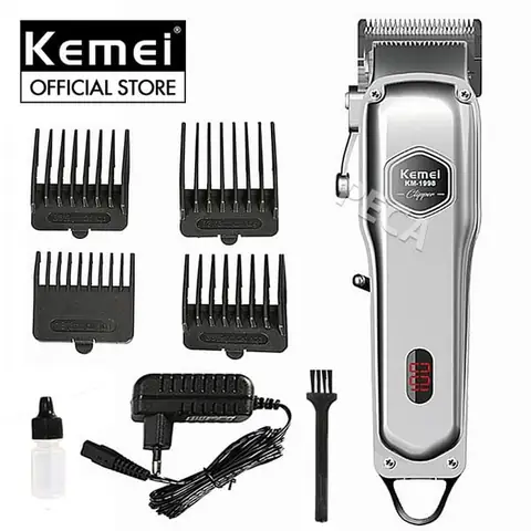 Tông Đơ Cắt Tóc Chuyên Nghiệp Kemei Km-1998 Công Suất Mạnh Có Màn Hình Led Hiển Thị
