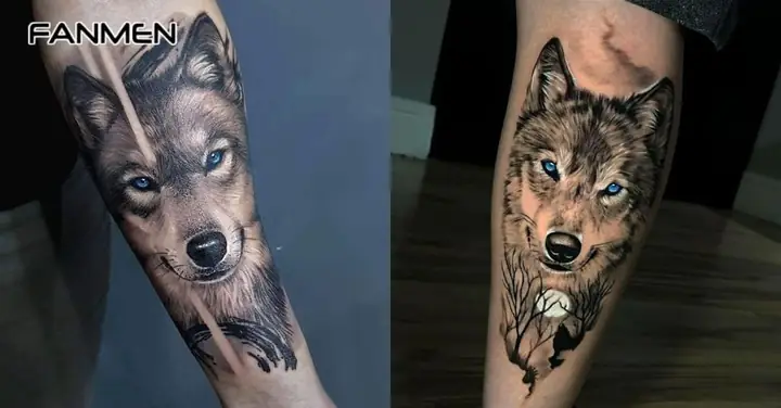 Hình Xăm Sói Realistic