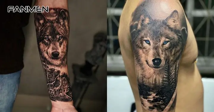 Hình Xăm Sói Realistic