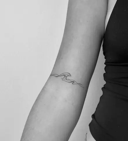Mẫu Hình Xăm Sóng Biển Mini