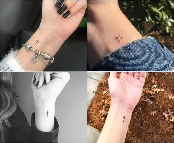 Hình Xăm Cây Thánh Giá Mini Ở Cổ Tay
