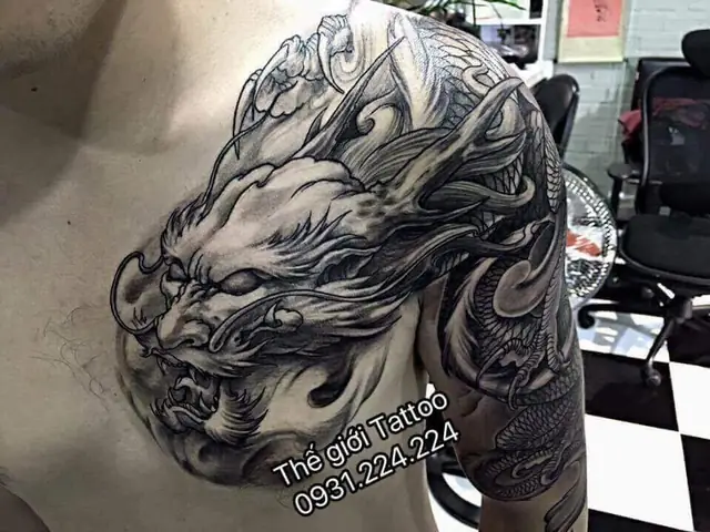 Hình Xăm Thanh Long Bạch Hổ