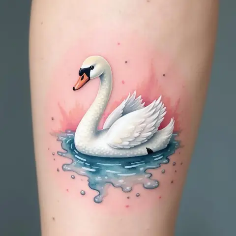 Hình Xăm Thiên Nga Cách Điệu