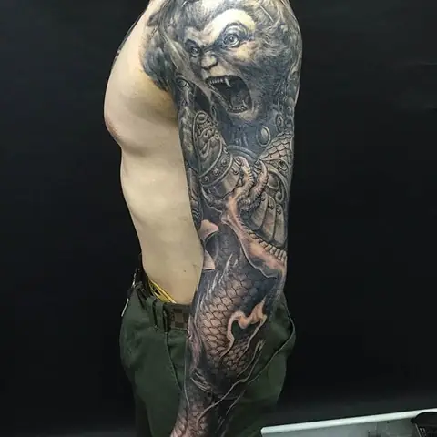 Hình Xăm Tôn Ngộ Không Cưỡi Kỳ Lân Đẹp Nhất 2025