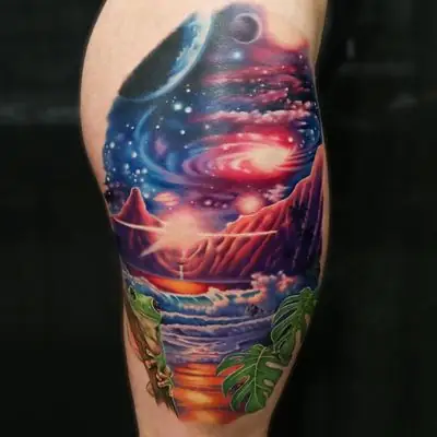 Hình Xăm Vũ Trụ Galaxy Hình Xăm Vũ Trụ Galaxy