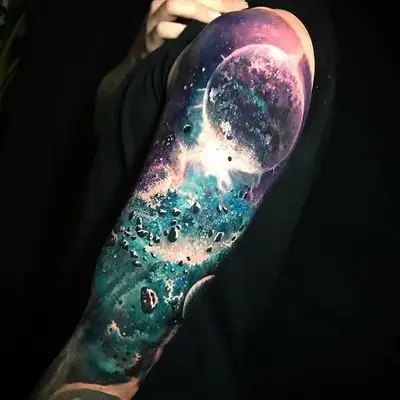 Hình Xăm Vũ Trụ Galaxy Hình Xăm Vũ Trụ Galaxy