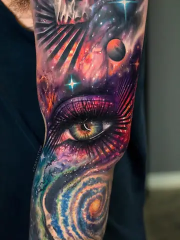 Hình Xăm Vũ Trụ Galaxy Hình Xăm Vũ Trụ Galaxy