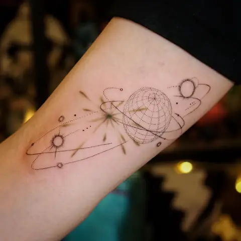 Hình Xăm Vũ Trụ Galaxy Hình Xăm Vũ Trụ Galaxy