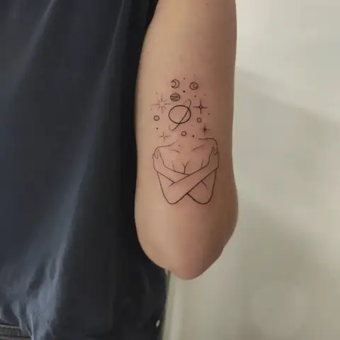 Hình Xăm Vũ Trụ Galaxy Hình Xăm Vũ Trụ Galaxy