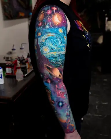 Hình Xăm Vũ Trụ Galaxy Hình Xăm Vũ Trụ Galaxy