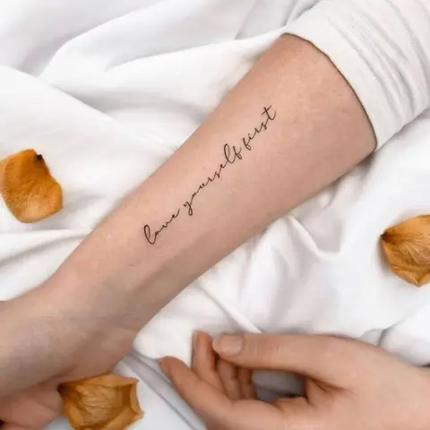 Xăm Chữ Với Lời Nhắn Nhủ Bản Thân “love Yourself First”, “you Are Exceptional”