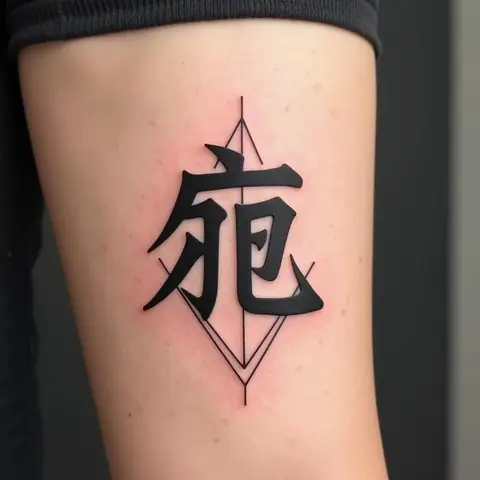 Hình Xăm Chữ Ngọ Cách Điệu