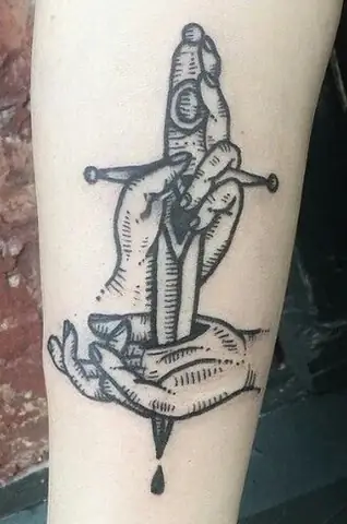 R/tattoodesigns - Hình Xăm Con Dao Đâm Xuyên Qua Bàn Tay Có Ý Nghĩa Gì?