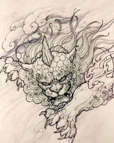 Hình Ảnh Cho Khung Hình Xăm Kỳ Lân Kín Lưng: