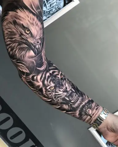 Tattoo Hổ Và Đại Bàng