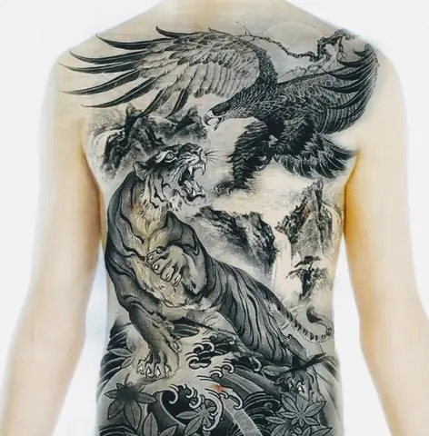 Tattoo Hổ Và Đại Bàng