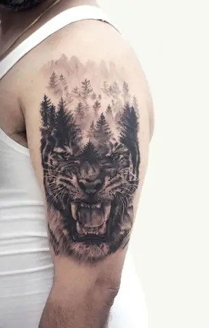 Hình Xăm Hổ Trong Rừng