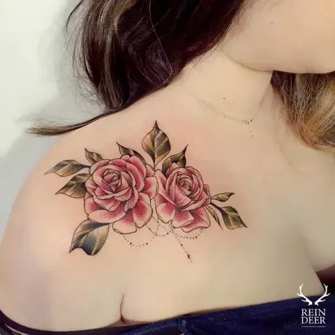 Hình Xăm Hoa Hồng Ở Vai Đẹp Nhất