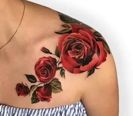 Hình Xăm Hoa Hồng Ở Vai Đẹp Nhất Hình Xăm Hoa Hồng Ở Vai Đẹp Nhất