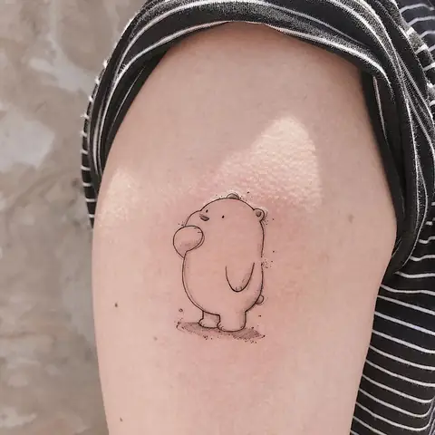Hình Xăm Con Gấu Mini