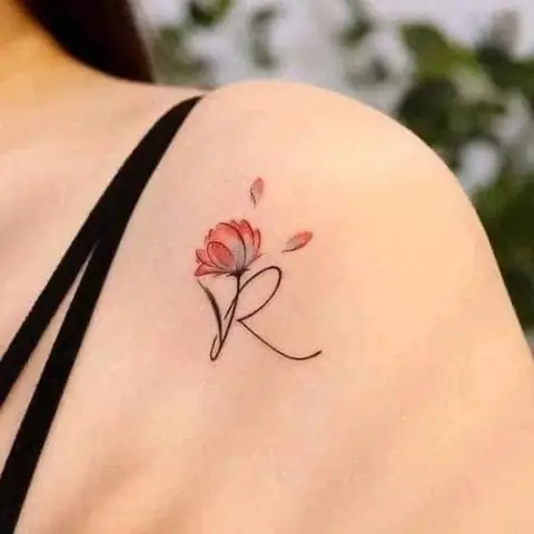 Mẫu Hình Xăm Hoa Mẫu Đơn Tím, Hồng