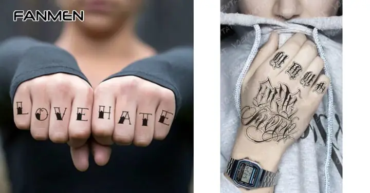 Hình Xăm Chữ Ở Mu Bàn Tay Và Ngón Tay Cho Nam