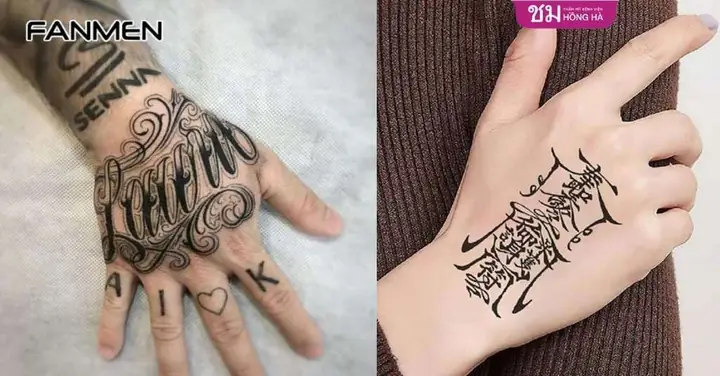 Hình Xăm Chữ Ở Mu Bàn Tay Và Ngón Tay Cho Nam