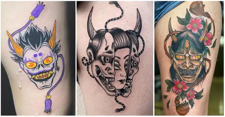 Hình Xăm Mặt Nạ Hannya Nhật Cổ Mini